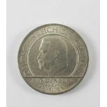 Weimarer Republik: 3 Mark (S) 1929 G Schwurhand (Reichspräsident Hindenburg), J. 340- - -27.00 %