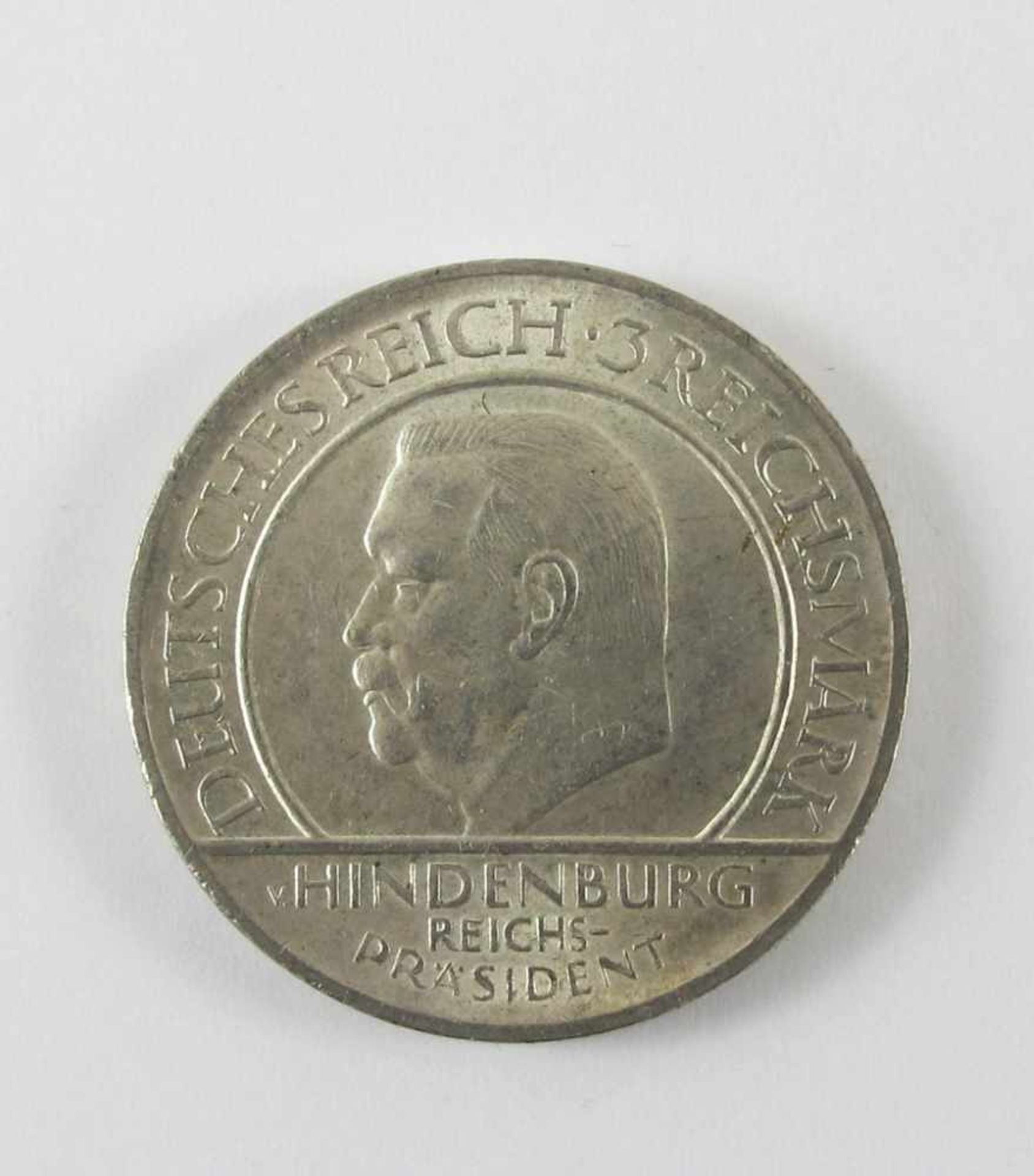 Weimarer Republik: 3 Mark (S) 1929 G Schwurhand (Reichspräsident Hindenburg), J. 340- - -27.00 %