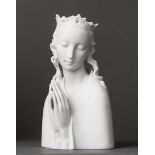 Madonnenbüste. Unglasiert. Augarten Wien, 20. Jh. H 23,5 cm- - -27.00 % buyer's premium on the