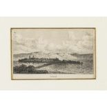 Lindau. Blick über den Eisenbahndamm auf die Insel. Holzstich, Ende 19. Jh. Bildgr. 5,5 x 10,5 cm.