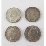 Baden: vier Münzen 3 Mark (S) 1909, 1911 und 1914 (zwei Stück), Friedrich II. Großherzog von