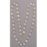 Lange Chalcedonkette. Flache facettierte Chalcedone in Vermeil. L 90 cm- - -27.00 % buyer's