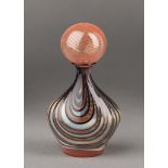 Kleiner Flacon mit polychromen Spiralfäden. Murano. H 11 cm- - -27.00 % buyer's premium on the