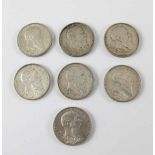 Baden: sieben Münzen 2 Mark (S) 1902 50. Regierungs-Jubiläum Friedrich I. Großherzog von Baden, J.