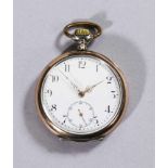 Feine silberne IWC-Taschenuhr. Gehäusenr. 659822, Werknr. 689476-H5. Emailzifferblatt, Rs.