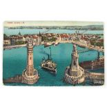 Postkarte Lindau. Hafen und Insel aus der Vogelperspektive. Edition Photoglob Zürich. Gelaufen 1913-