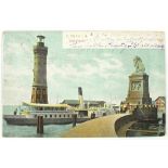 Postkarte Lindau. "Hafeneinfahrt". Gelaufen 1907- - -27.00 % buyer's premium on the hammer