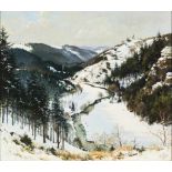 Monogrammist K. G. (19)39 dat. Winterliche Flusslandschaft. Öl/Lwd. 70 x 80 cm. R- - -27.00 %