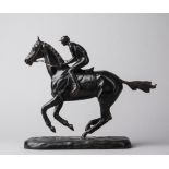 Roger de Minvielle. 1897 - 1965. Bez. Jockey auf galoppierendem Pferd. Bronze. L 34 cm- - -27.00 %