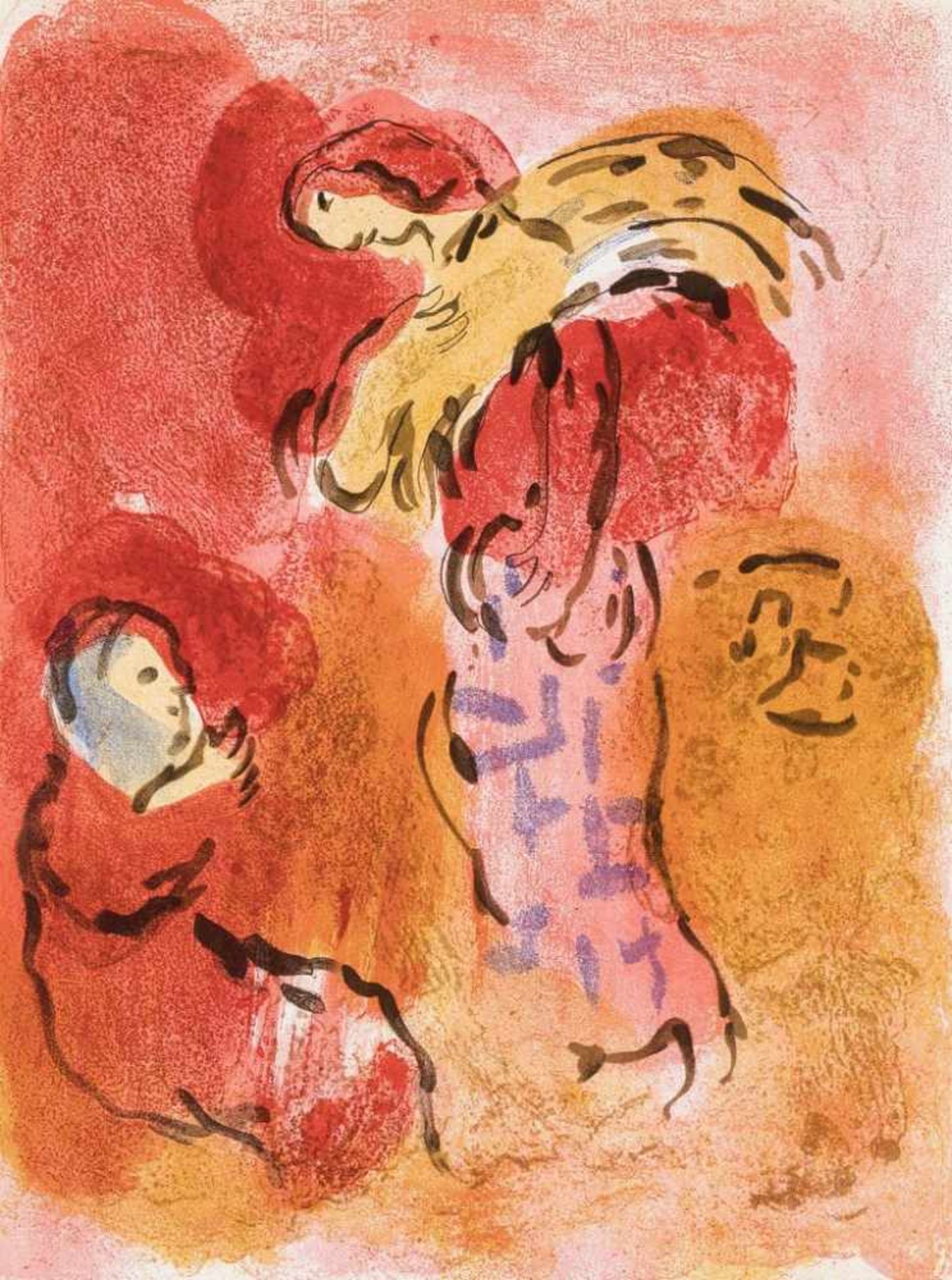 Marc Chagall. 1887 Witebsk - 1985 Saint-Paul-de-Vence. Ährenleserin Ruth. Farblithographie aus Bibel