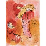 Marc Chagall. 1887 Witebsk - 1985 Saint-Paul-de-Vence. Ährenleserin Ruth. Farblithographie aus Bibel