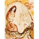 Marc Chagall. 1887 Witebsk - 1985 Saint-Paul-de-Vence. Rahel entwendet die Götzenbilder ihres