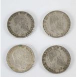 Württemberg: vier Münzen 2 Mark (S) 1904 bis 1907 Wilhelm II. König von Württemberg, J. 174- - -27.