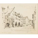 "Lindau Maximilianstr. mit Brotlauben". Blick auf das Haus Wegelin zum Pflug, die Brodlaube und