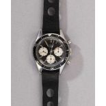 Seltener Chronograph Heuer, Swiss Autavia. Stahlgehäuse. Drehlunette mit Minuten-Indikation (