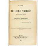 L.-Fonsegrive, George. Essai sur le Libre Arbitre. Sa Théorie et son Histoire. Paris, Félix Alcan,