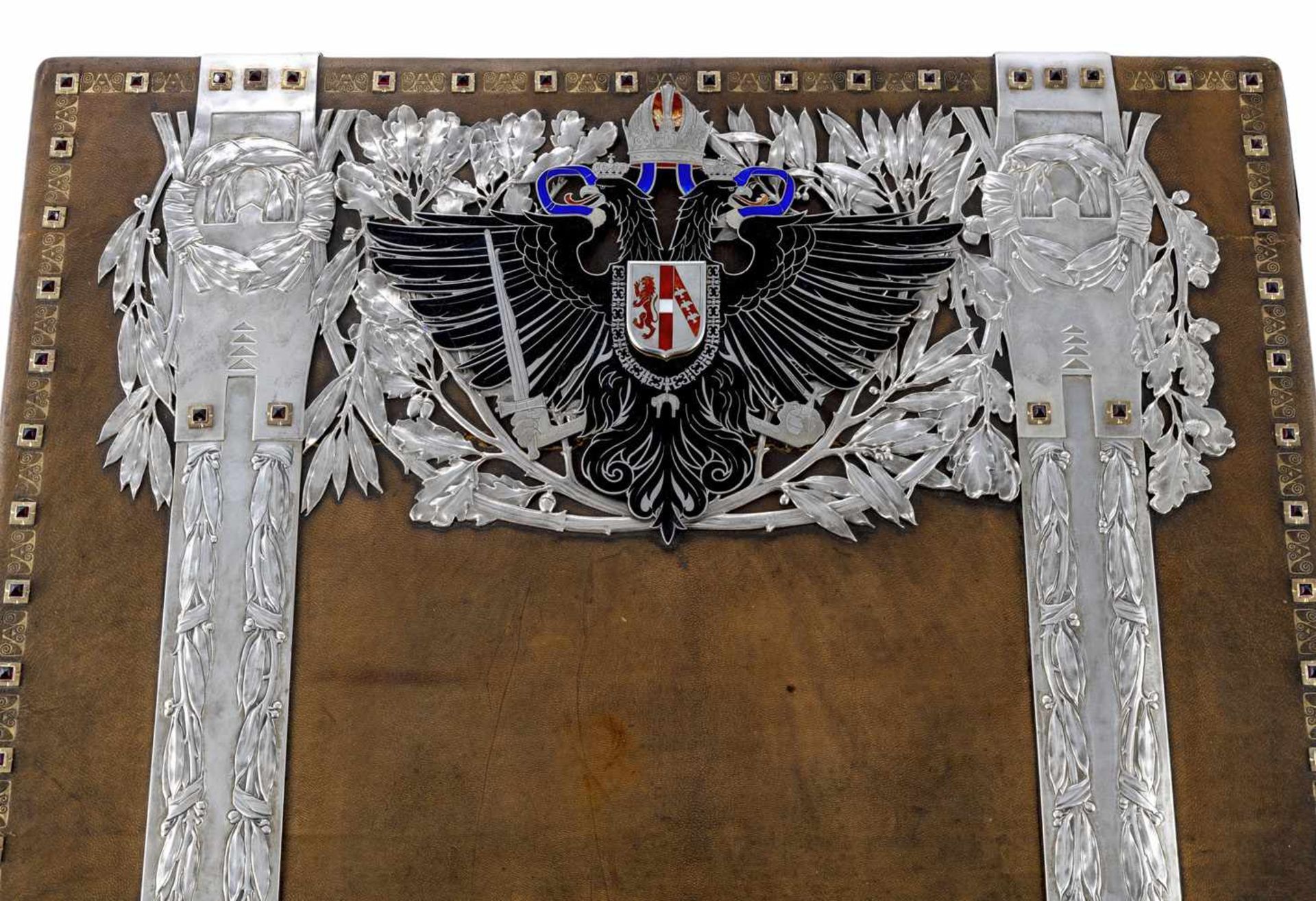 Prunkvoller Diplomatenkoffer mit dem kaiserlichen Wappen Franz Josef I von ÖsterreichPrag, Anfang - Bild 2 aus 5