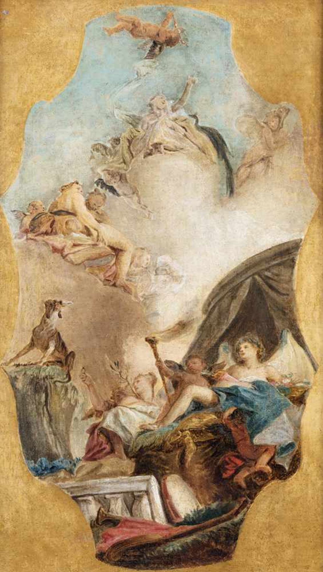 Lorenzi, Francesco (attr.)Mazzurega 1723 - Verona 178762 x 36 cmBozzetto für ein Deckengemälde mit