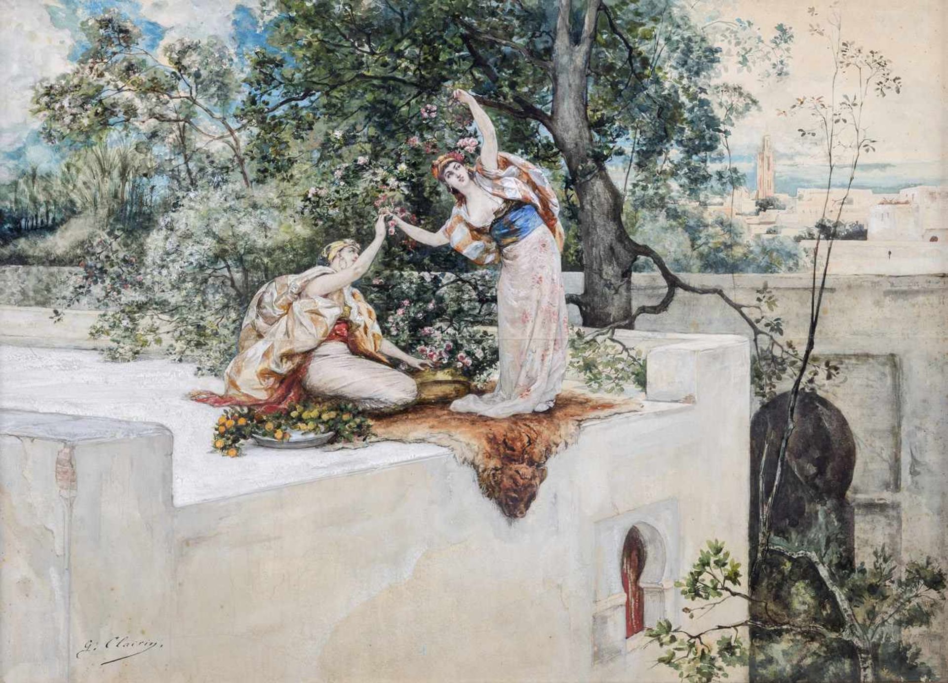 Clairin, GeorgesParis 1843 - Clohars-Cranoet 191957 x 78 cmZwei Orientalinnen auf einer