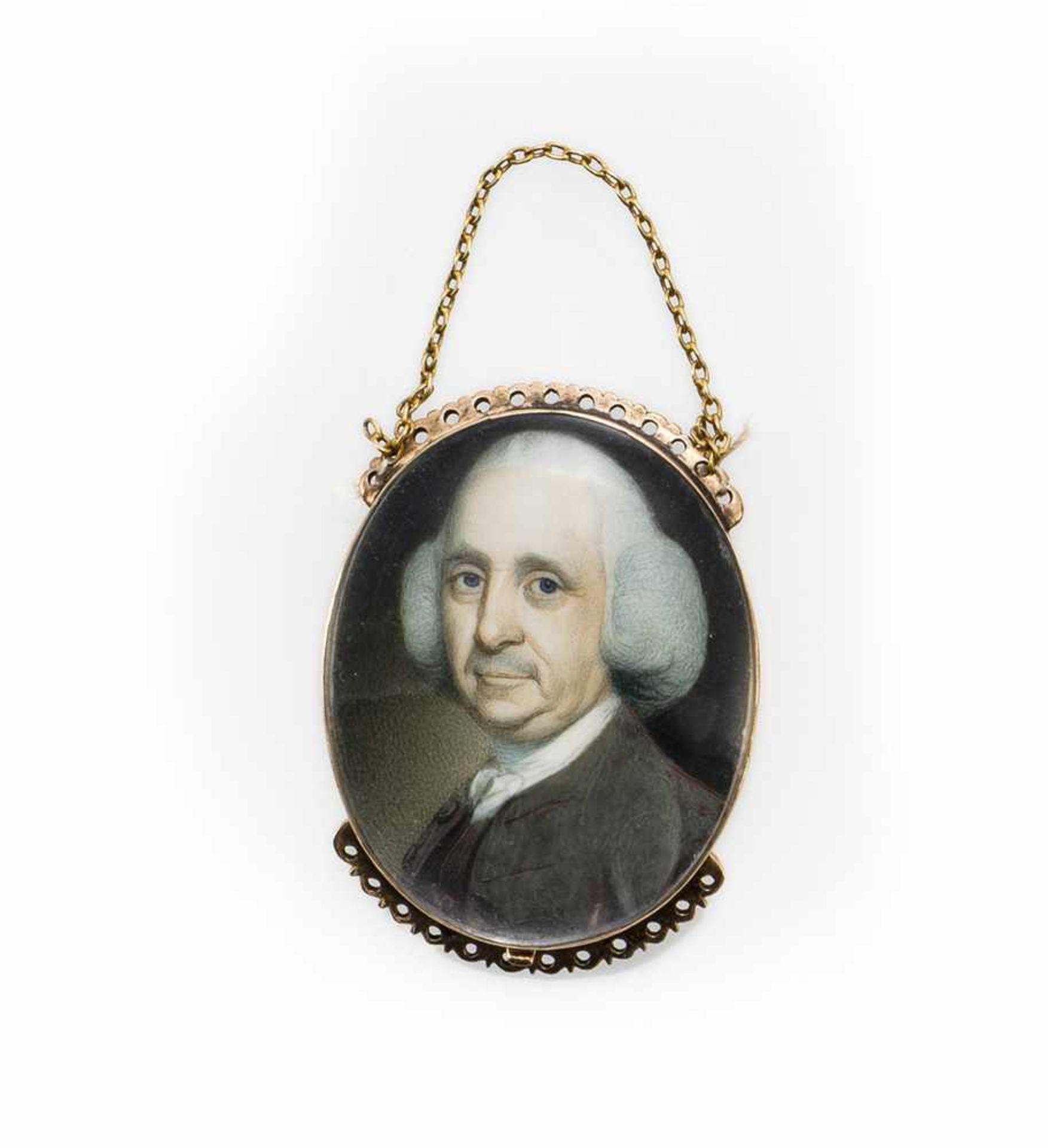 Crosse, Richard (attr.) Knowle 1742 - 1810 3,2 x 2,5 cm Portrait eines Herren mit grauem Haar und