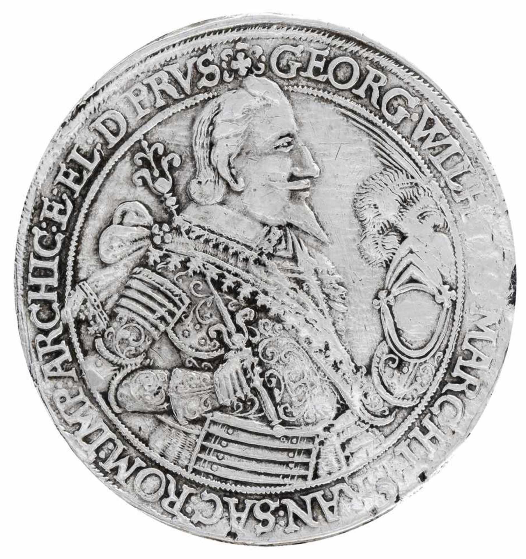 Grosser barocker MünzhumpenKönigsberg, um 1670 - David StobbeH. 24,5 cmSilber, gegossen, - Bild 5 aus 5