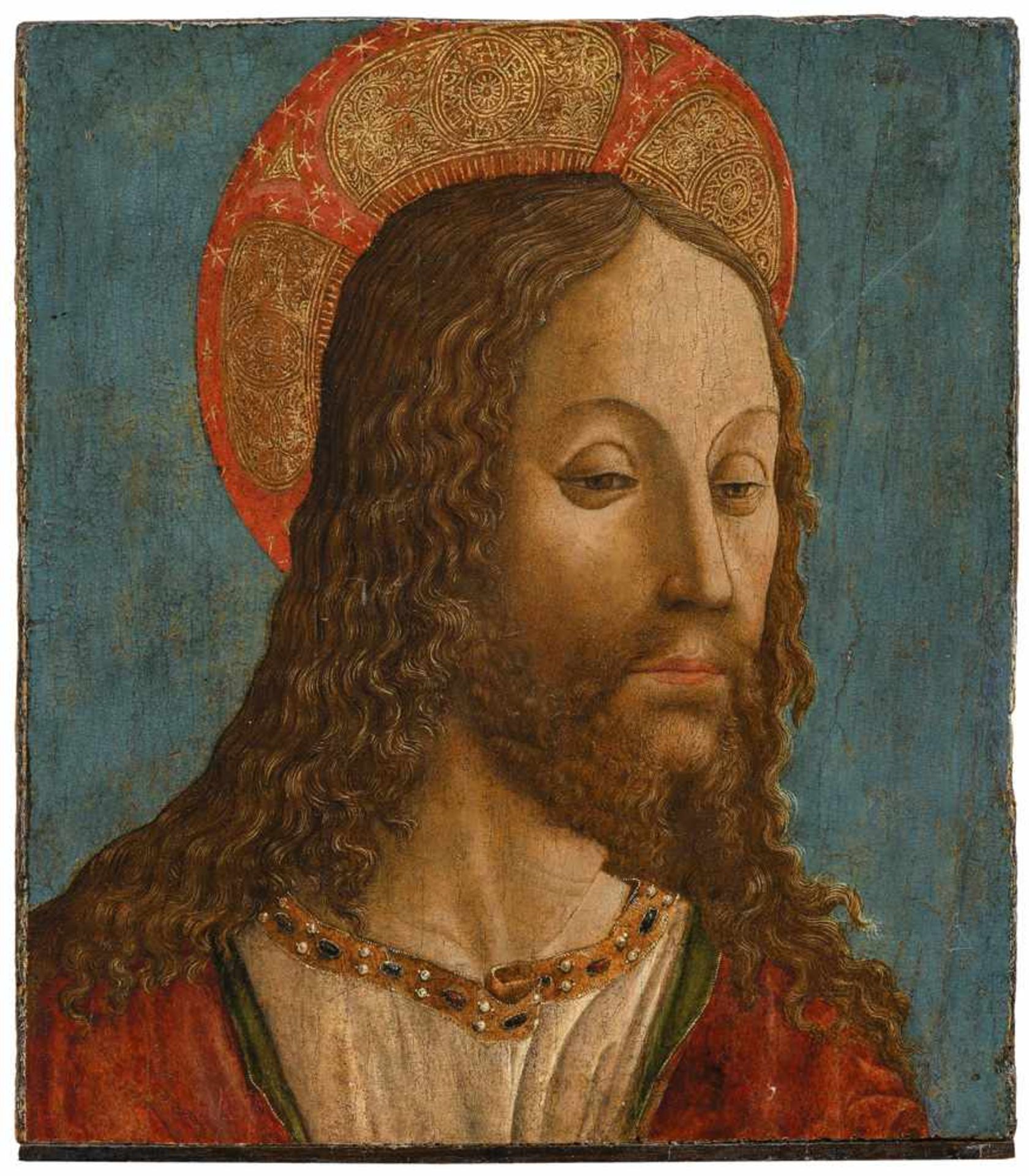 VenedigEnde 15. Jahrhundert30,5 x 27 cm,o.RDas Antlitz Christi. Öl und Tempera/Holz.Rest.VENICE (