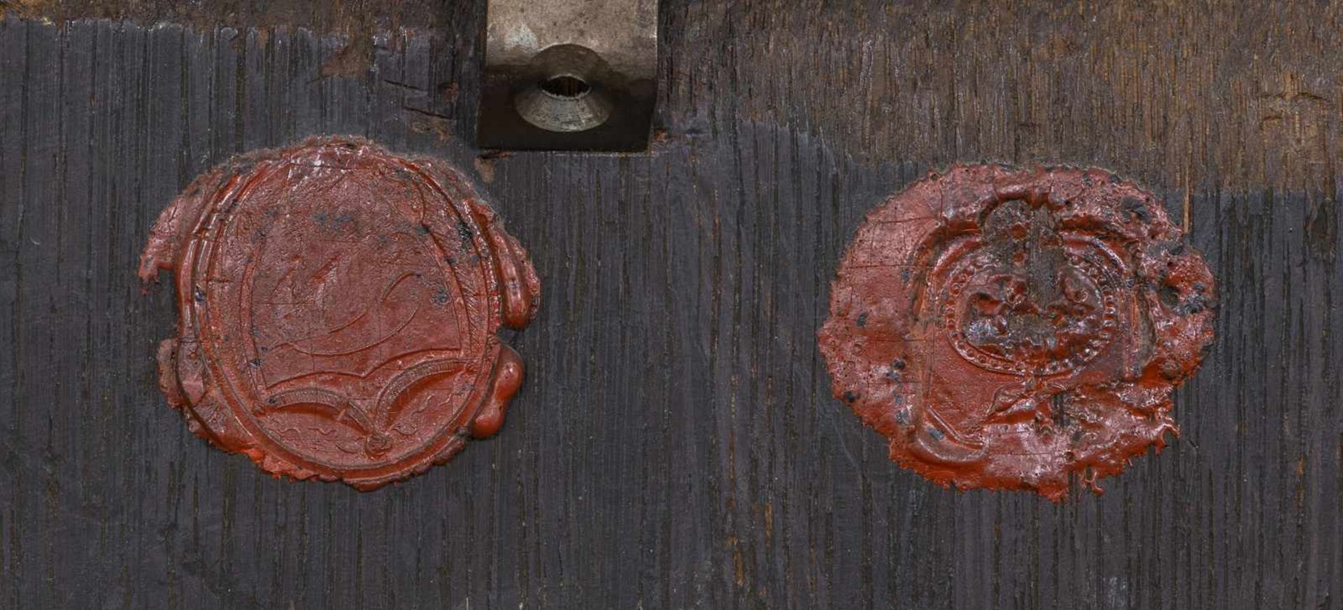 Altniederländische SchuleUm 1530/4069 x 56 cmDie Anbetung der Könige. Öl/Holz, rückseitig zwei - Bild 3 aus 7