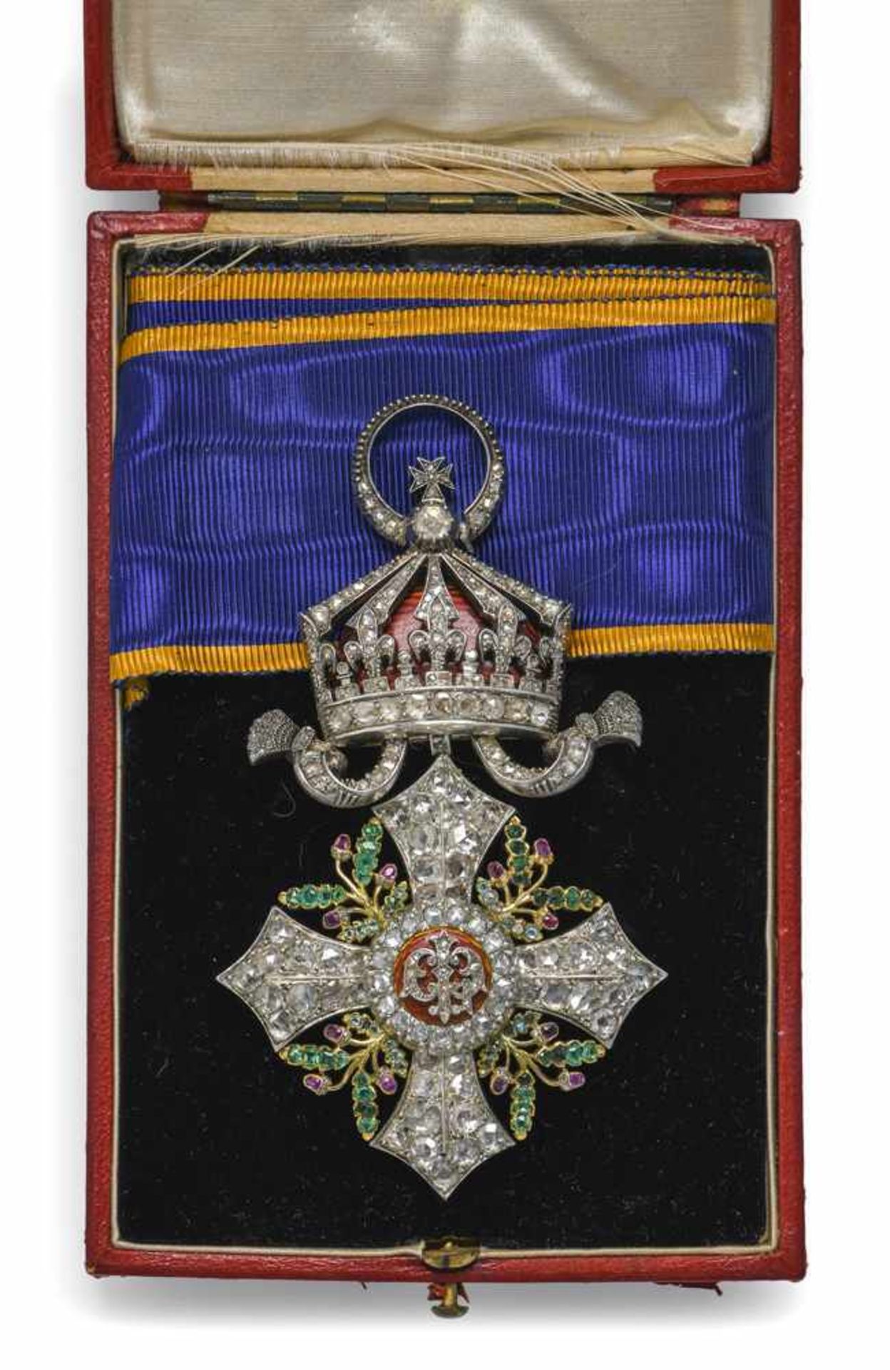 BulgarienZivilverdienstordenH. 9 cm2. Modell, 1891 - 1944. Kommandeurskreuz mit Diamantrosen,