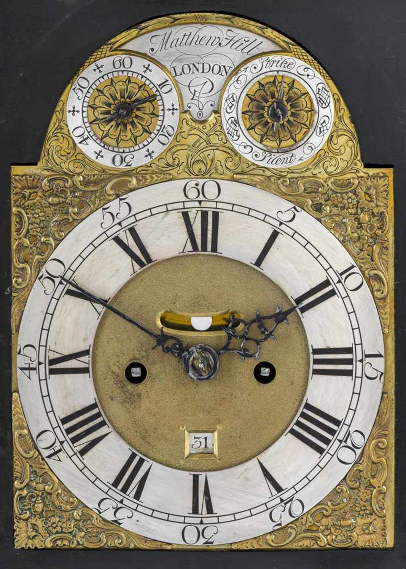 Bracket ClockBez. Matthew Hill LONDON, England, 18. JahrhundertH. 45 cmEbonisiertes, rundum - Bild 2 aus 4