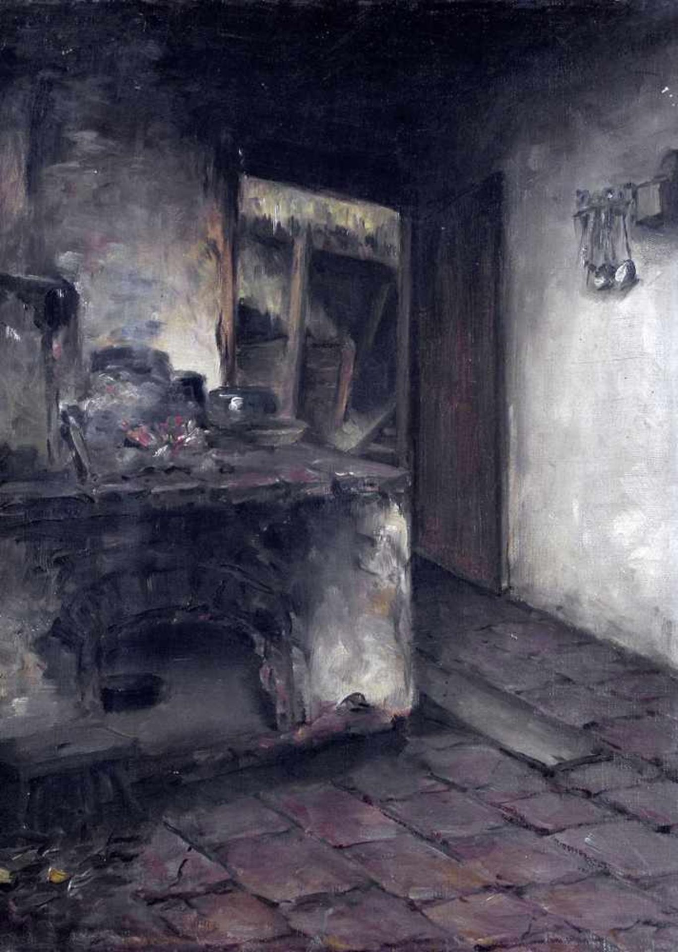 BEZ. A. HUTSCHENREUTHERKÜCHENINTERIEUR49 X 35 CM,O.R.