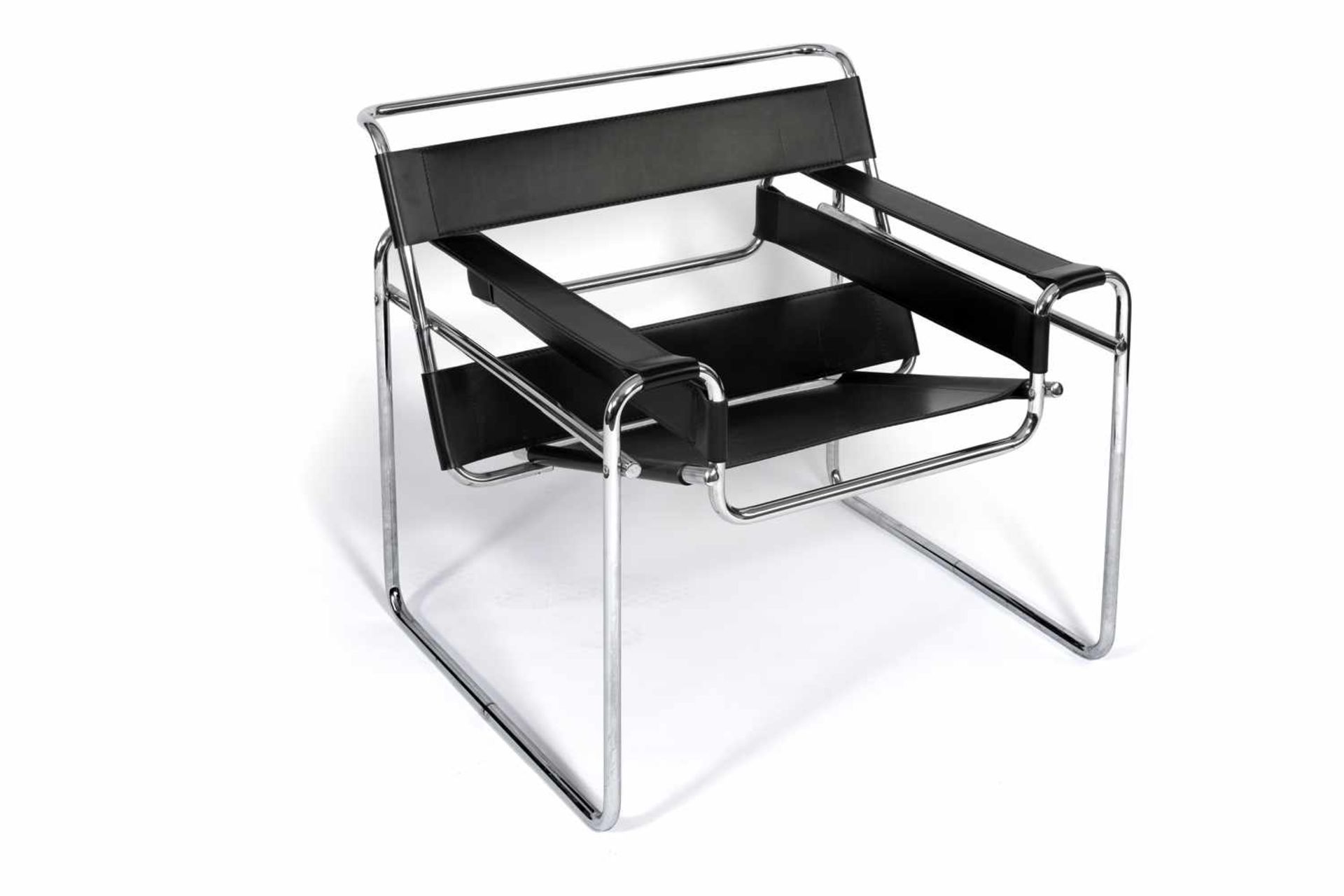 STUHL WASSILY, NACH MARCELBREUER, LEDERH. 74 CM