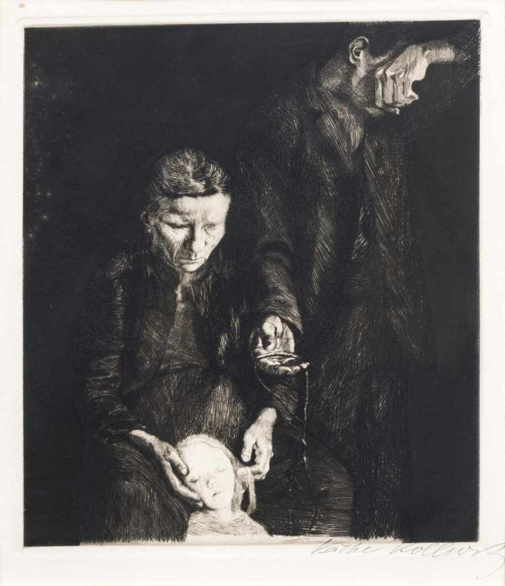 Kollwitz, KätheKönigsberg, 1867 - Moritzburg, 194523,5 x 20,4cm,R."Zertretene. - Arme Familie",