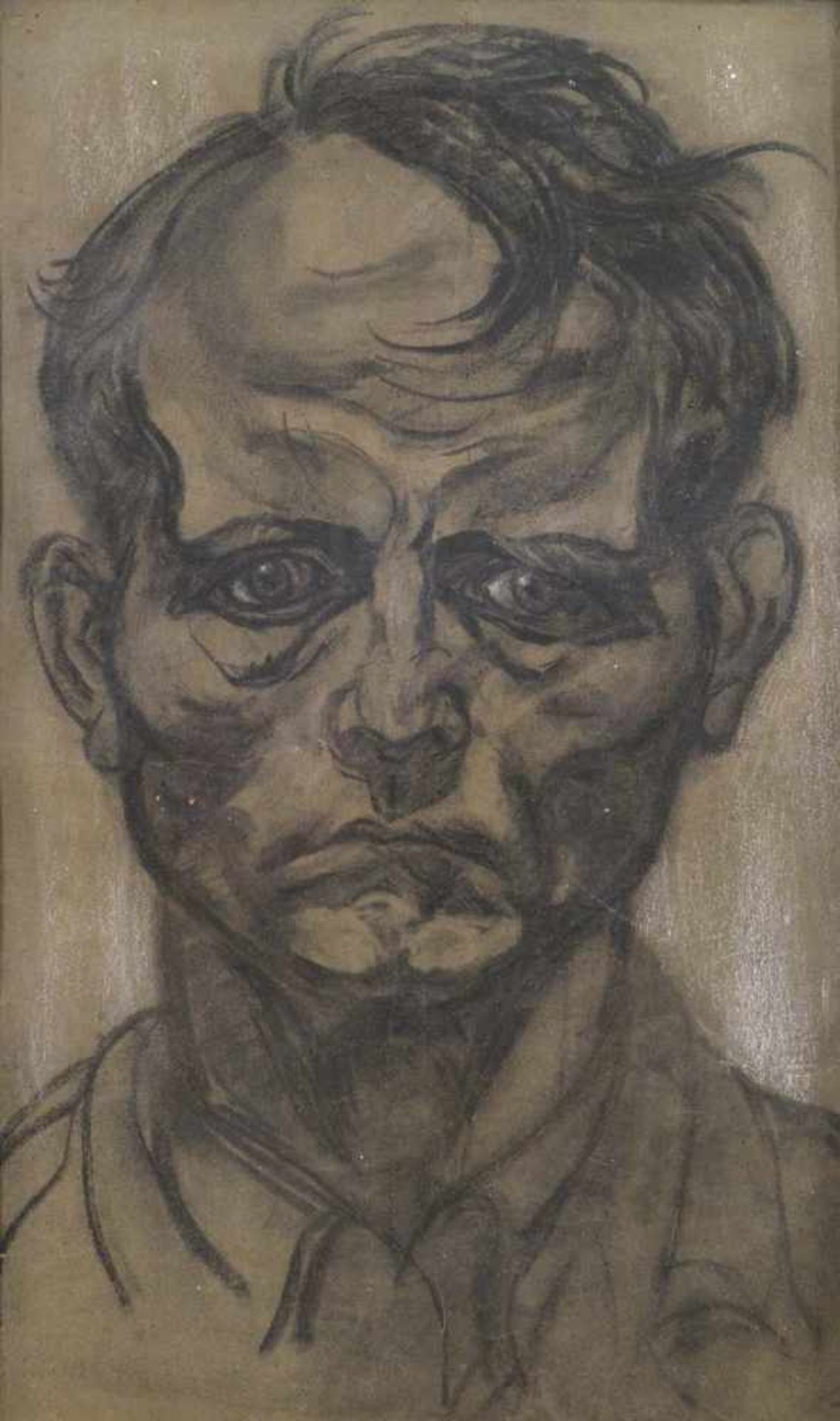 Stirner, KarlEllwangen, 1882 - 194338 x 22 cm, R.Männerbildnis, 1913. Kohle und weiße Kreide auf