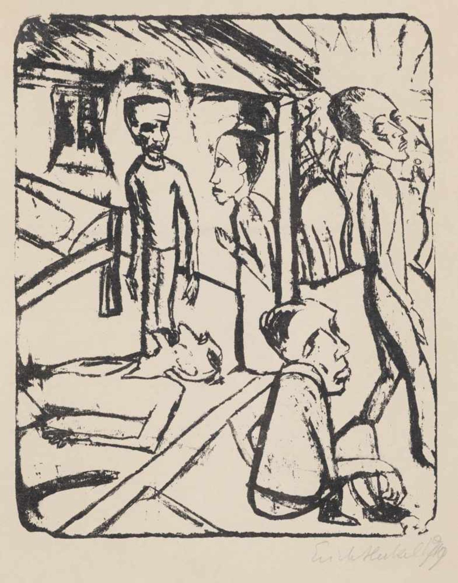 Heckel, ErichDöbeln, 1883 - Hemmenhofen, 197027 x 21,5cm,R."Die Brüder Karamasow", 1919. Lithografie