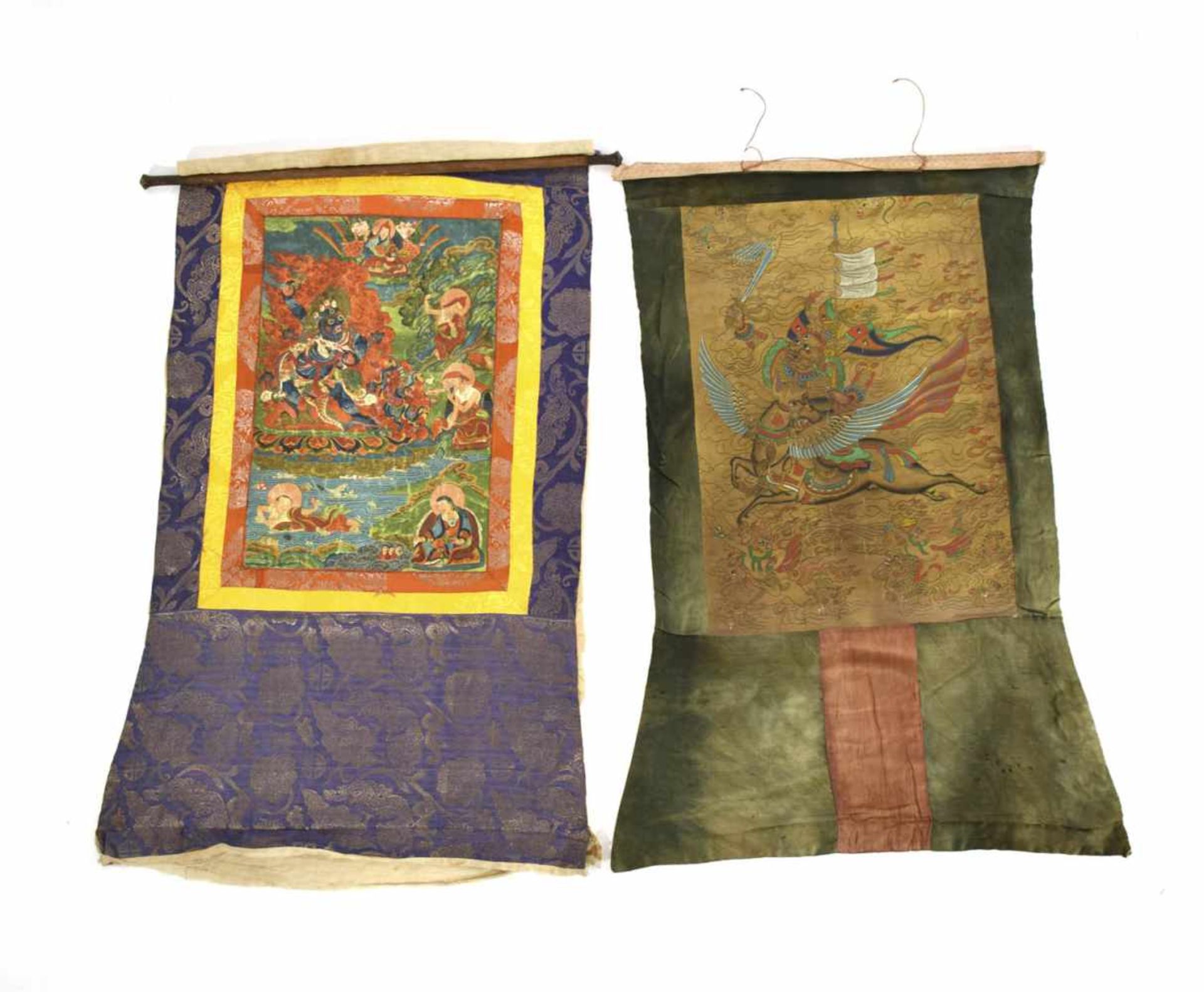 ZWEI THANGKAS, TIBET