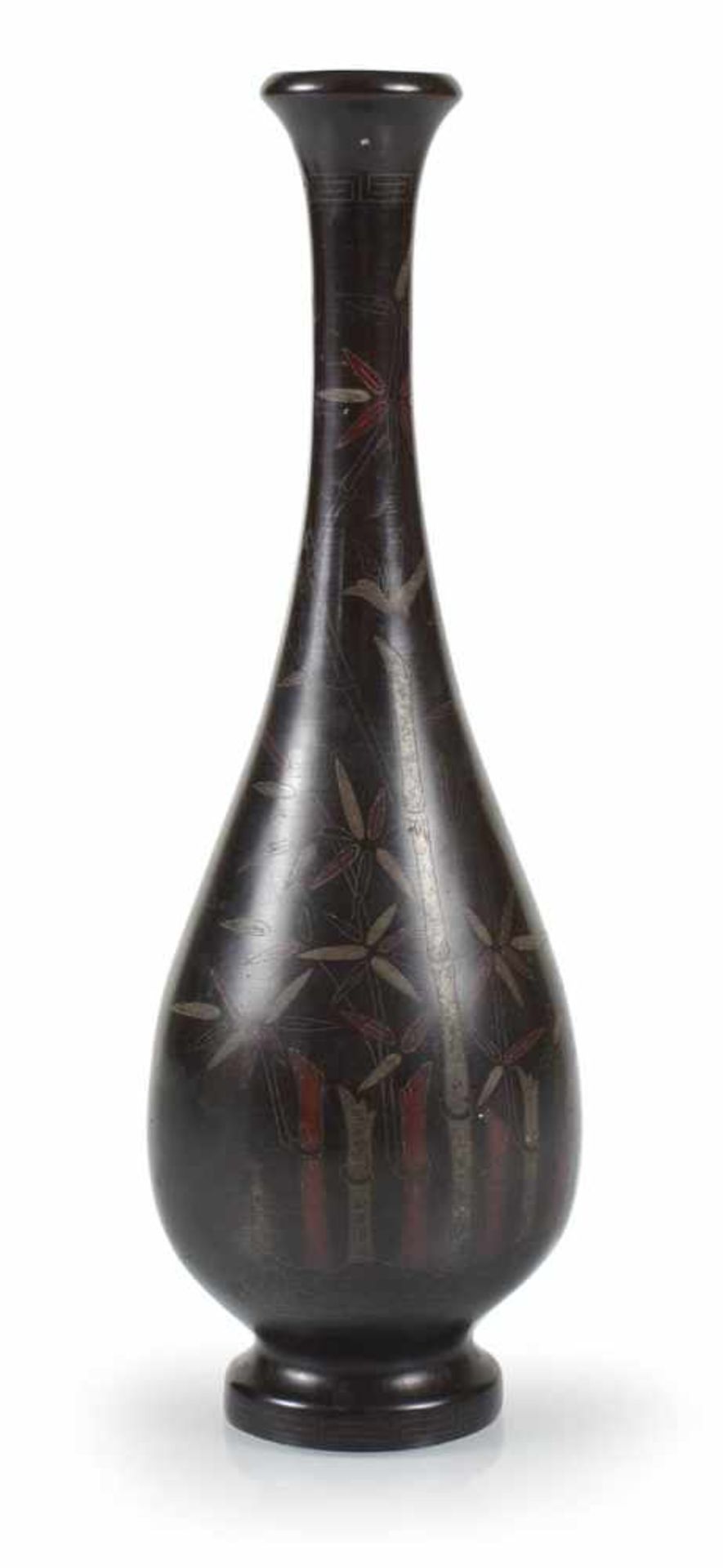 VASE, BRONZE, BAMBUSDEKORH. 25 CM