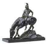 Hosaeus, Kurt HermannEisenach 1875 - 1958 BerlinH. 47 cmAntiker Krieger zu Pferd. Bronze,