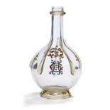 FlascheEmile Gallé, Nancy, um 1880H. 24 cmLeicht rauchfarbenes Glas mit fünf tropfenförmig