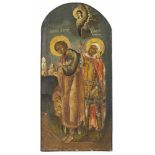 Heiliger Johannes und Heiliger LonginusRussland, 18./19. Jahrhundert70 x 33 cmGroße Ikone mit der