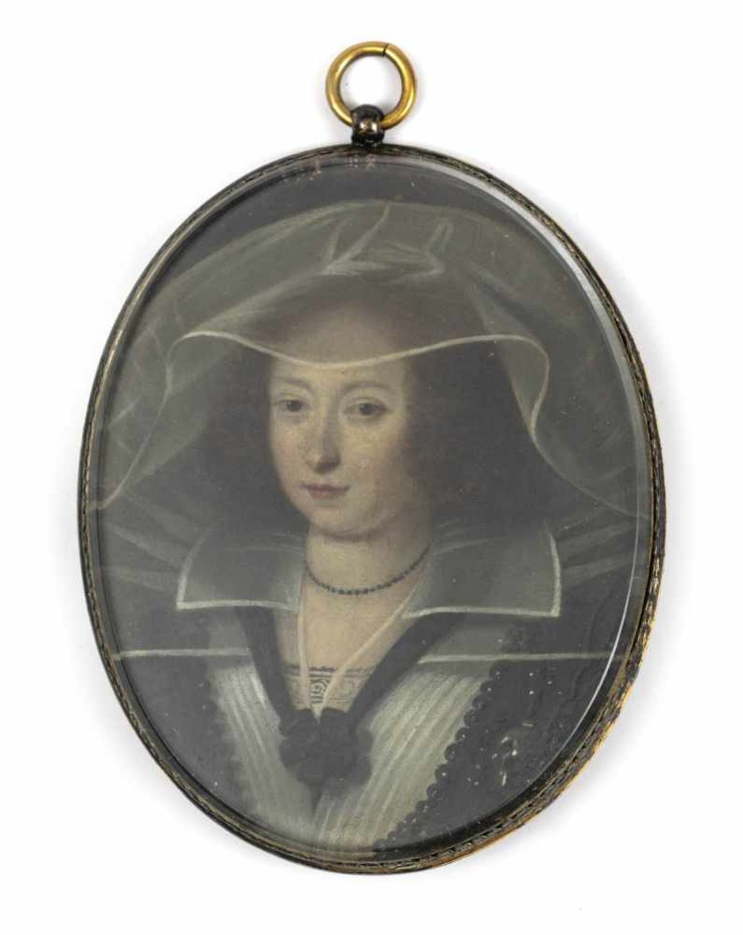 Portraitminiatur der Maria GonzagaItalien, 2. Hälfte 17. Jahrhundert6,8 x 5,5 cmBrustbild im