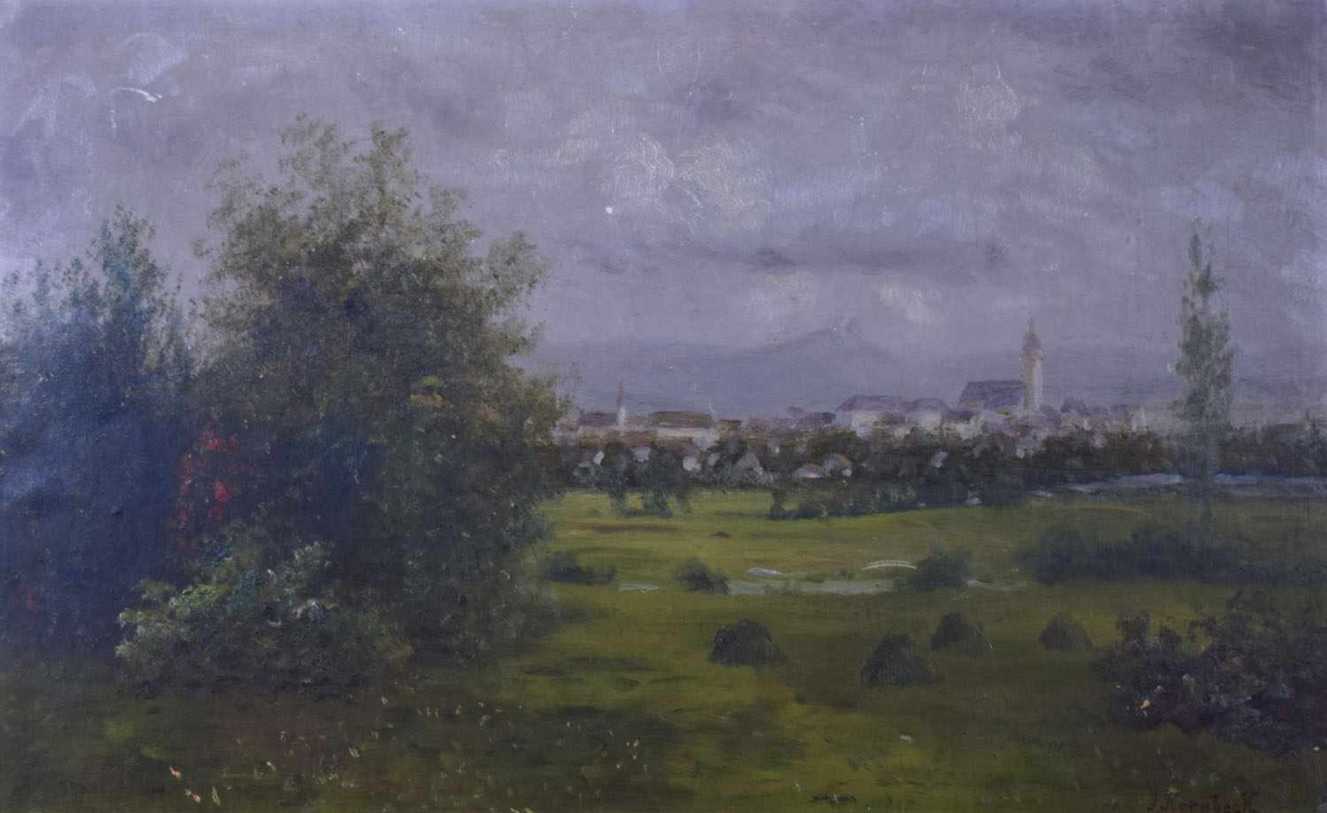 BEZ. J. KORNBECKBLICK AUF NÜRTINGEN32 X 52 CM