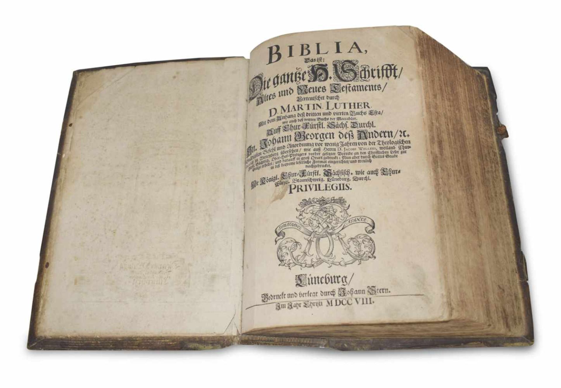 BIBLIA, LÜNEBURG 1708BEI JOHANN STERN37 X 24 CM