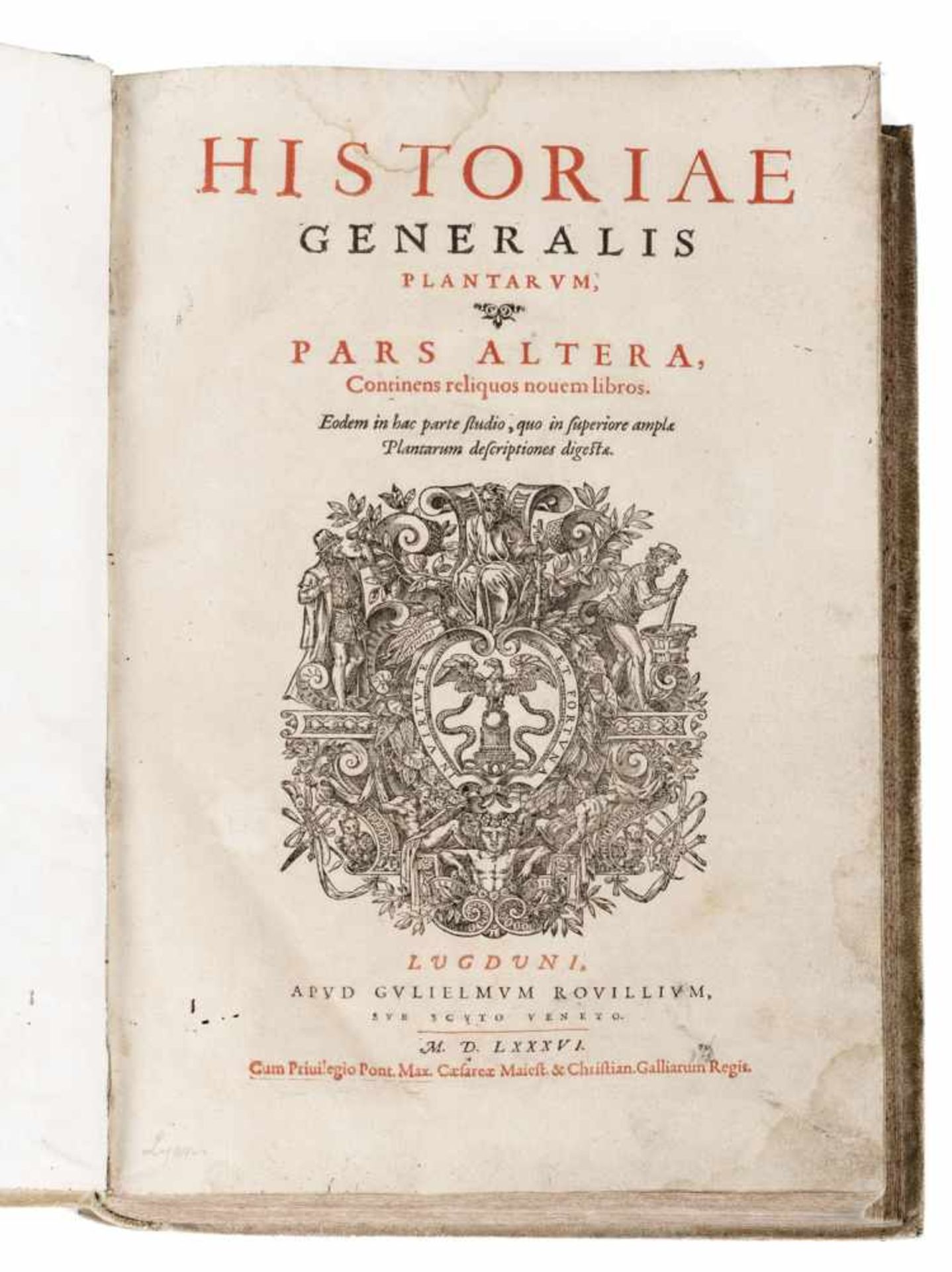 HISTORIAE GENERALIS PLANTARUM,PARS ALTERA, LYON 1586