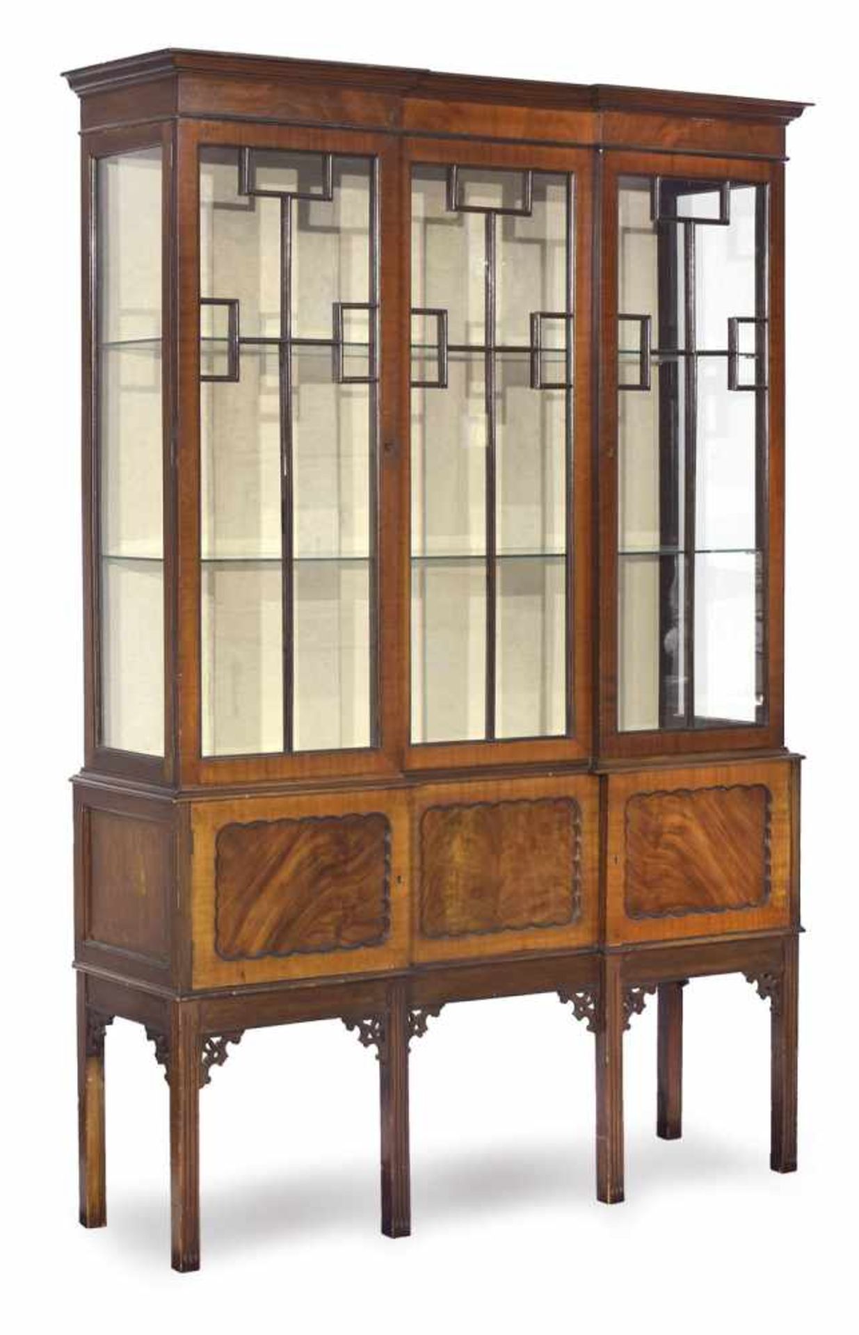 AUFSATZVITRINE, ENGLAND,ENDE19. JAHRHUNDERT, MAHAGONI188X128X38 CM