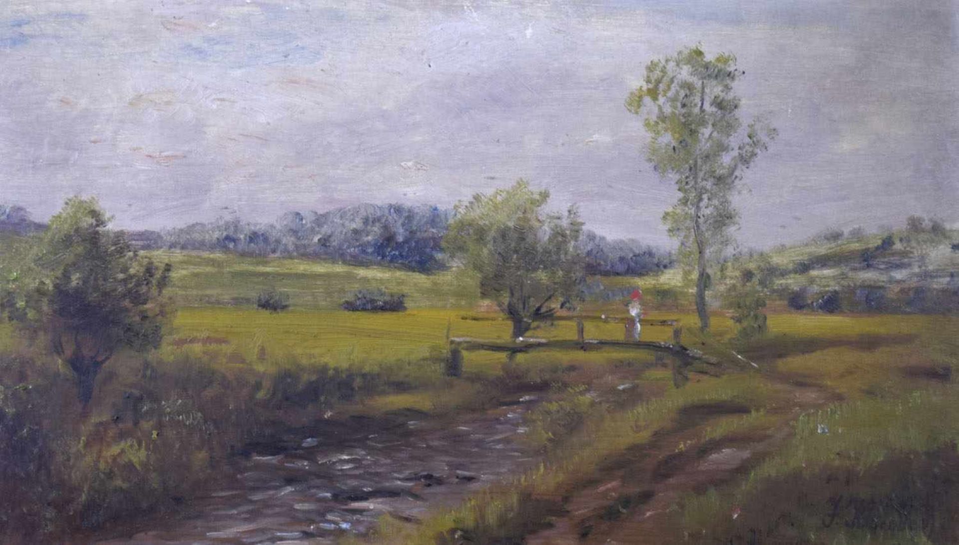 BEZ. J. KORNBECKSCHWÄBISCHE LANDSCHAFT25 X 42 CM