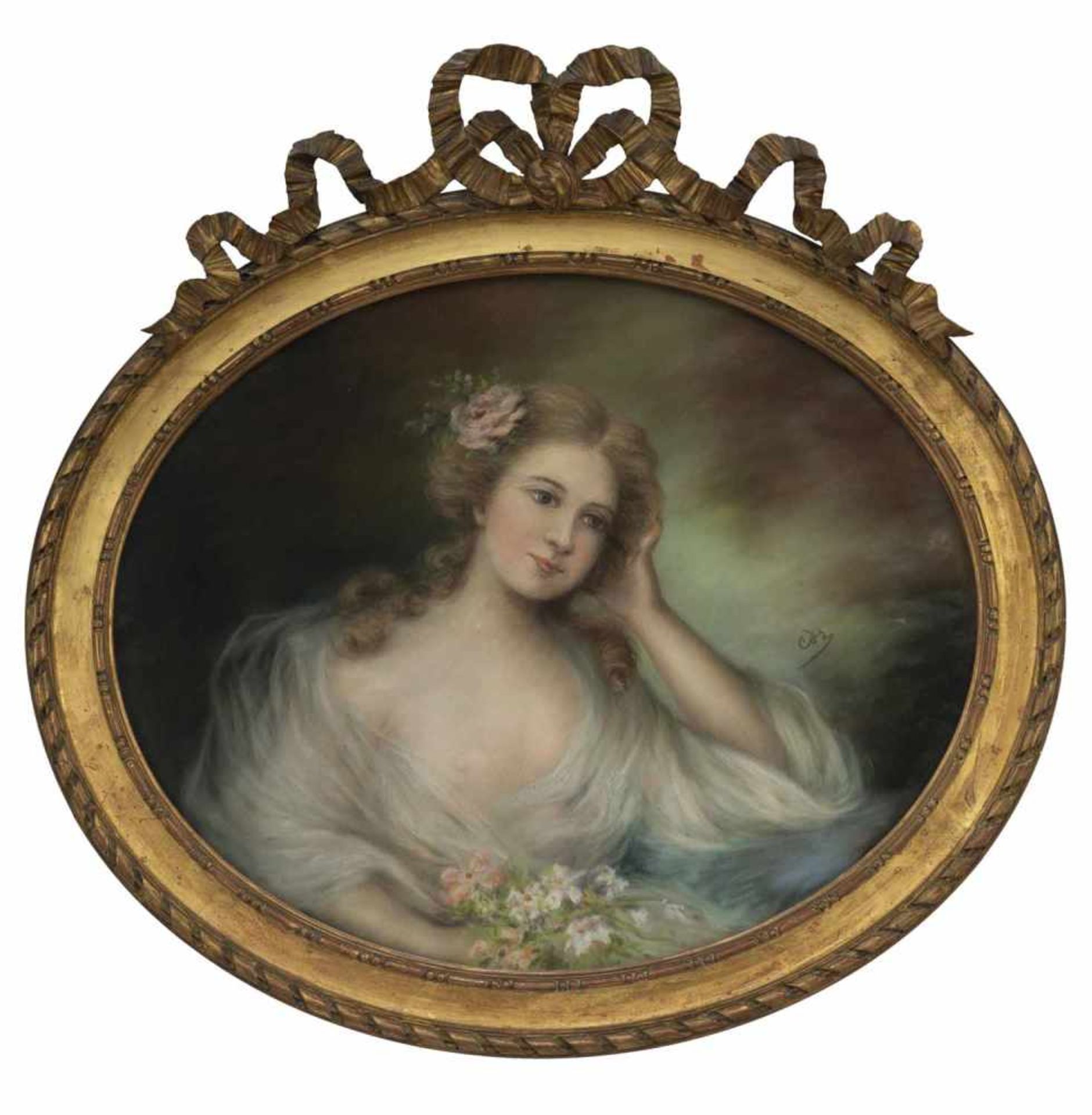 Portraitist2. Hälfte 19. Jahrhundert50 x 60 cmBildnis einer Dame in weißem Kleid mit