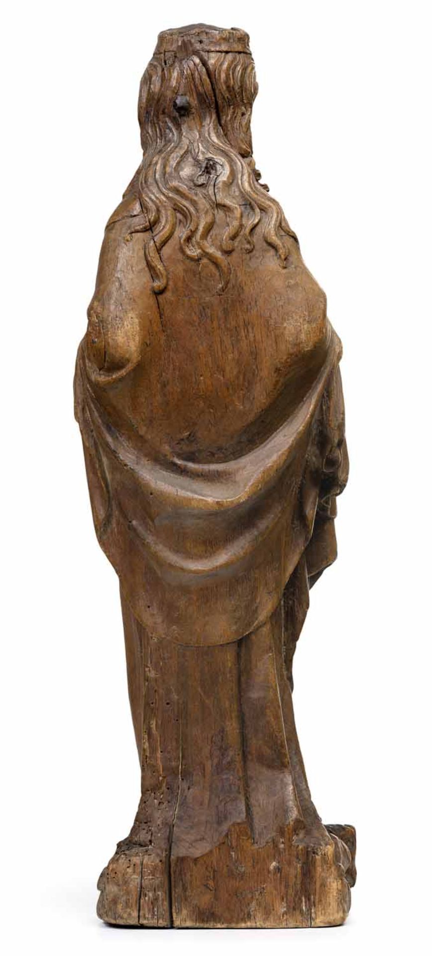Heilige KatharinaRheinisch, 14. JahrhundertH. 53 cmStehende Heilige, den Kopf leicht nach rechts - Bild 3 aus 7