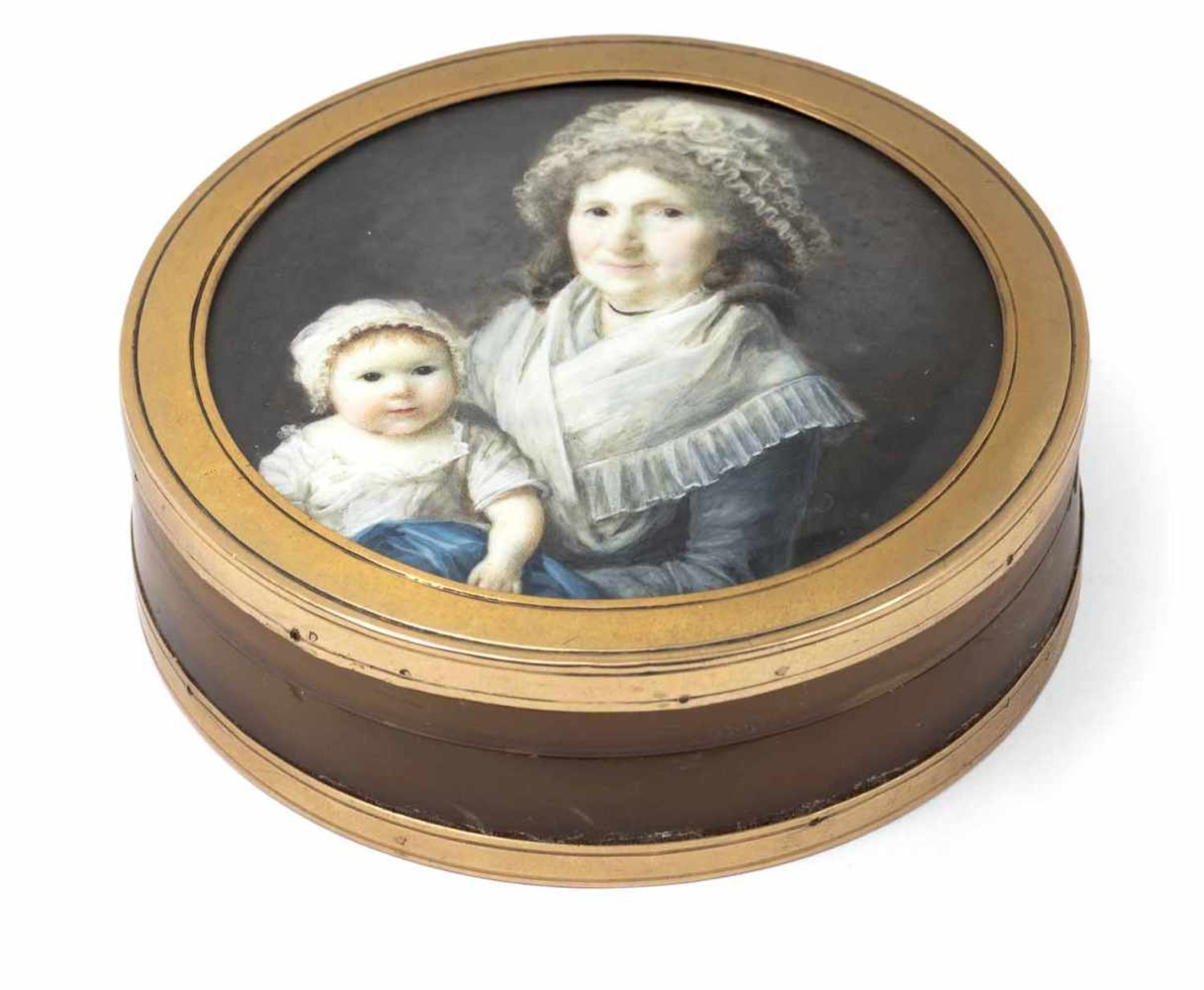 Dubois, FrédericFrankreich, tätig 1780-1819D. 6,1/7,5 cmGroßmutter und ihr Enkelkind. Die Dame mit - Image 2 of 2
