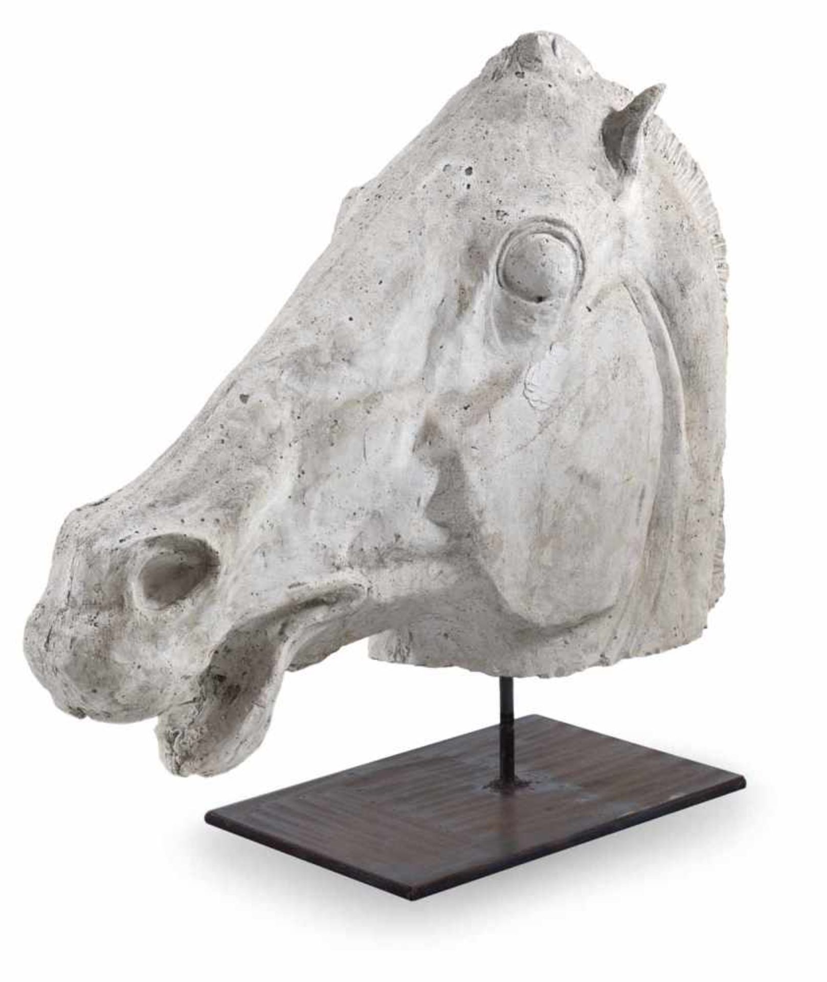 Grosses Modell eines Pferdekopfes nach römischem VorbildFrankreich, 19. JahrhundertH. 67/83 cmAus