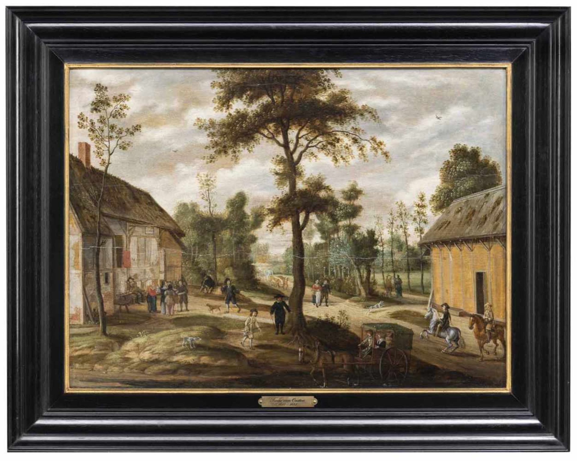 Oosten, Isaac vanAntwerpen 1613 - 166142 x 56 cmReges Treiben auf einer Dorfstraße. Öl/Holz,